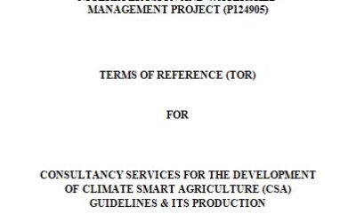 ToR for Climate Smart Agriculture Guidelines